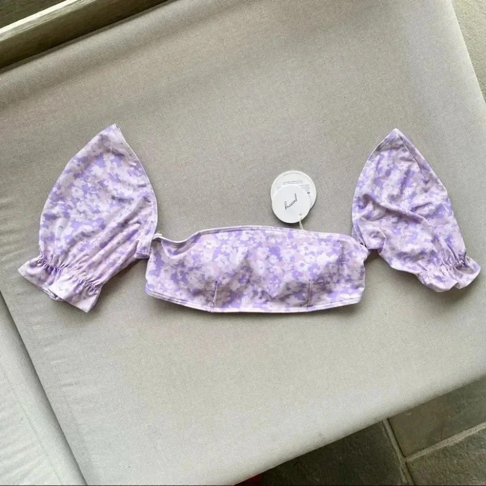 NWT Free People Peony Lavender Fleur Bikini Swim Swimsuit Top Purple 12 / Large - Picture 4 of 11